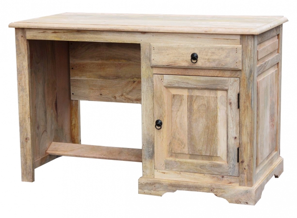 Małe biurko kolonialne NEW YORK jasne z drewna mango 120x60 cm