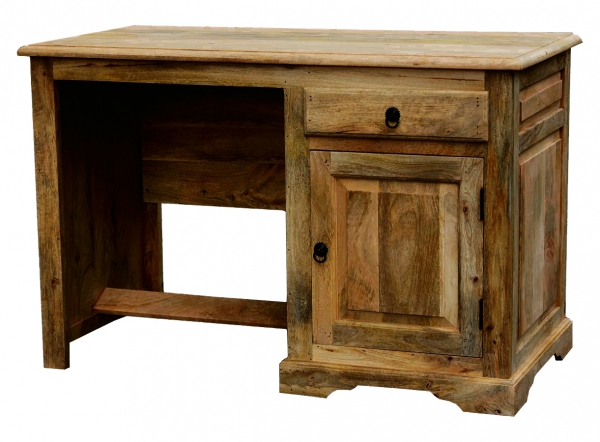 Małe drewniane biurko NEW YORK mango toffi 120x60 cm