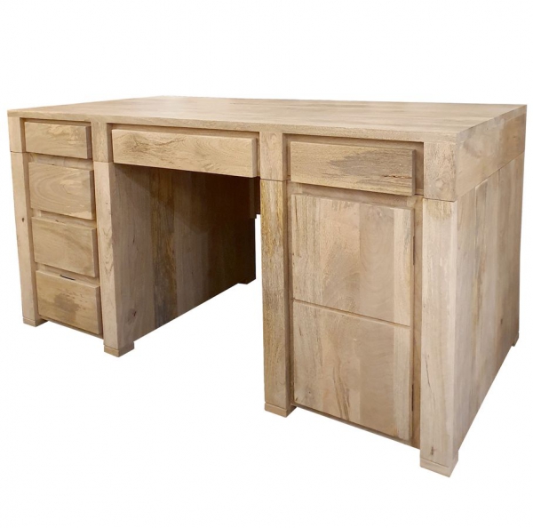 Duże biurko drewniane OSLO z naturalnego mango 160x80 cm