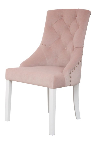 Krzesło glamour pikowane guzikami z kołatką i pinezkami - NA ZAMÓWIENE