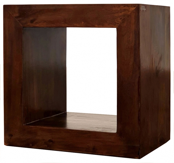 Kubiczny stolik szafka 50x50 z drewna mango brązowa