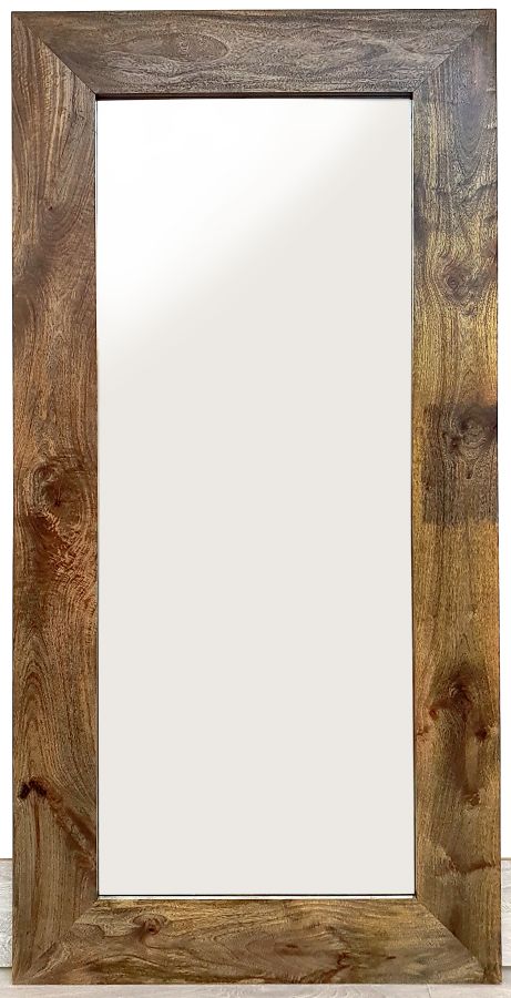 Put Exclusion emergency Duże drewniane lustro w prostej drewnianej ramie 180x90cm - CudneMeble