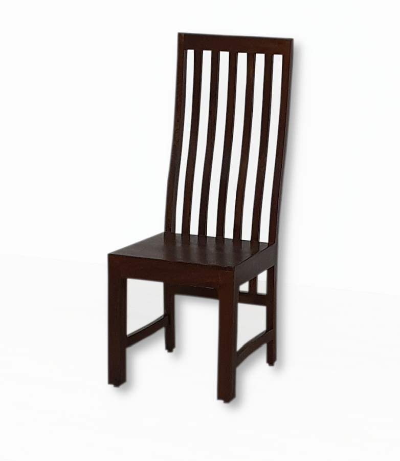 Krzeslo Drewniane Pionowo Zebrowane Oparcie