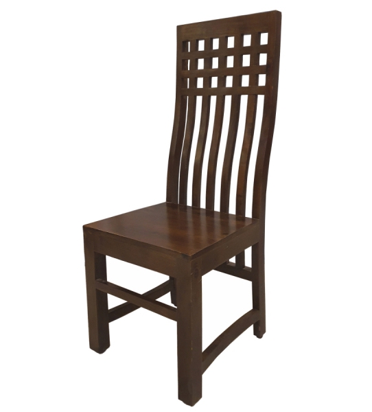 Krzesło drewniane kratka - akacja ciemny brąz - II gat. - OSTATNIE