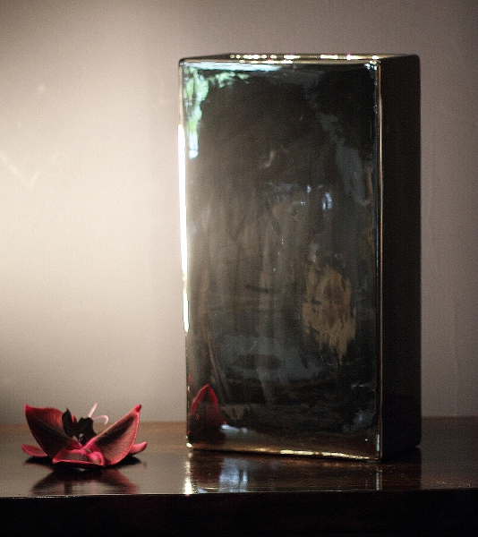 Duży prostokątny wazon Silver