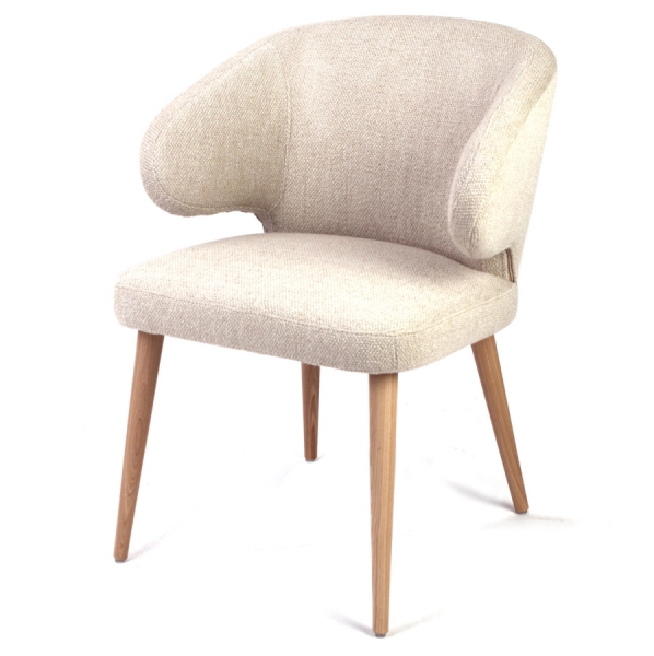 AURORA krzesło tapicerowane na drewnianych nogach