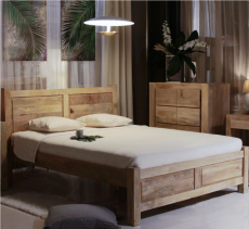 Drewniane łóżko NEW YORK 180x200 jasne mango