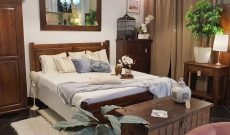 Drewniane łóżko LONDON z akacji indyjskiej 160x200