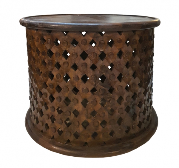 Okrągły brązowy stolik kawowy HAGA