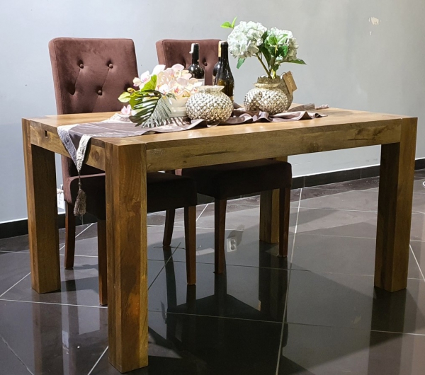 Drewniany stół 140x90 z dostawkami- kolor toffi