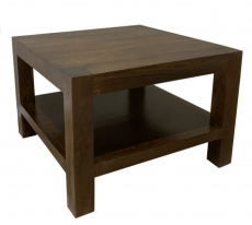 Drewniany stolik kawowy z półką 80x80