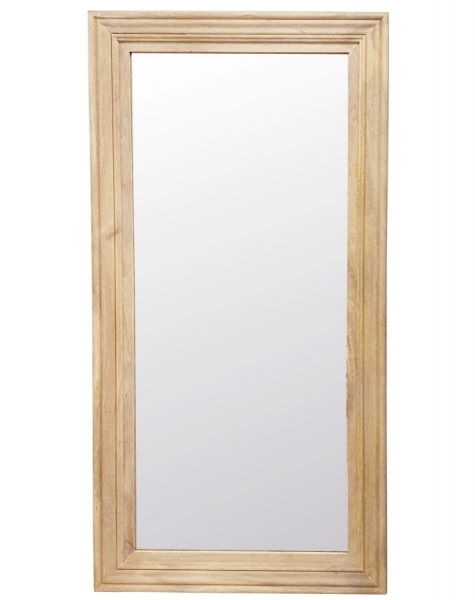 Prostokątne drewiane lustro frezowane 180x90 z mango