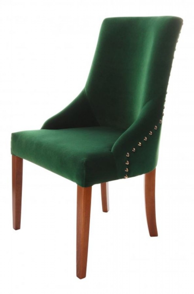 Krzesło glamour tapicerowane gładkie z pinezkami - NA ZAMÓWIENIE