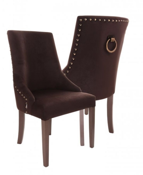 Krzesło glamour tapicerowane z kołatką i pinezkami - NA ZAMÓWIENIE