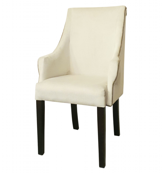 Proste klasyczne krzesło tapicerowane kremowe