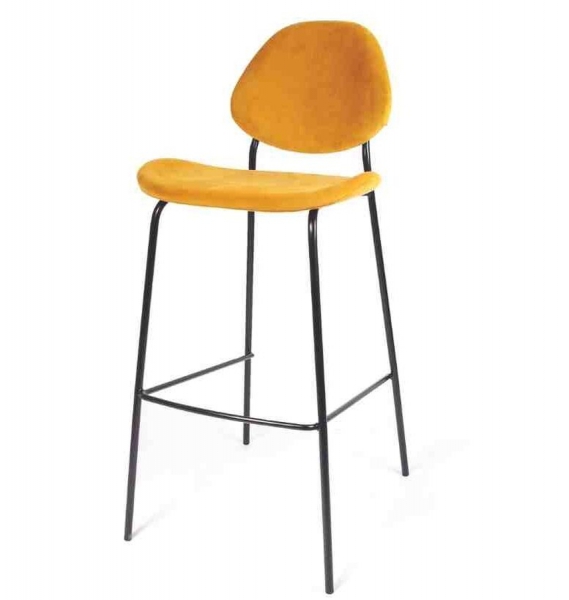MARTI krzesło barowe H80 na czarnych metalowych nogach
