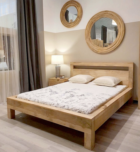 Łóżko OSLO z drewna mango do materaca 140x200 cm