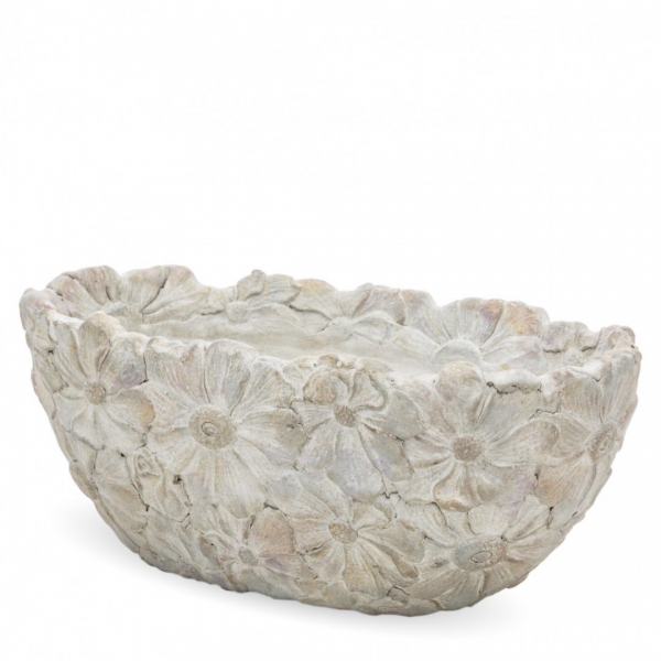 Ceramiczna podłużna osłonka - w kwiaty