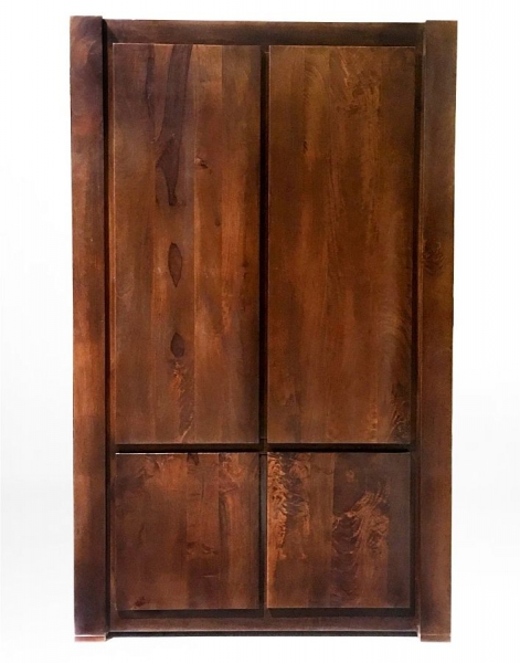Drewniana brązowa szafa OSLO 120 cm z drewna mango